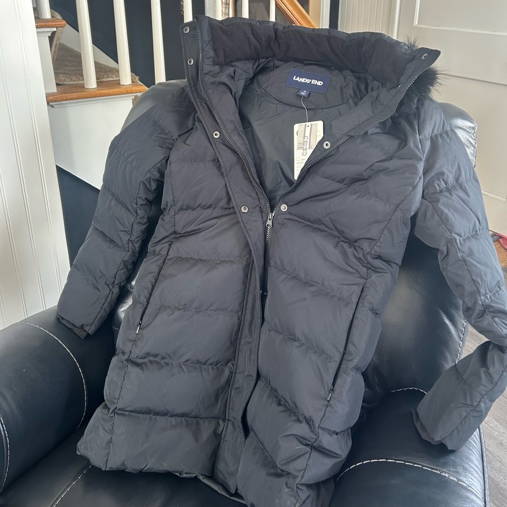Lands' End Black HyperDry Down Puffer Jacket